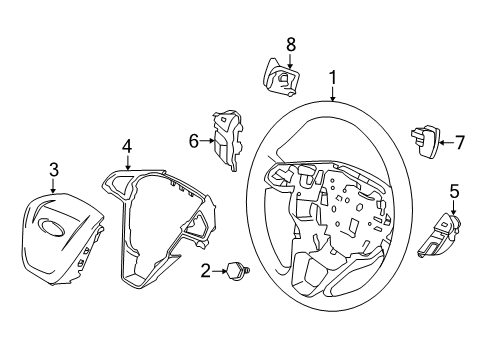 2019 Ford Fusion Steering Column & Wheel, Steering Gear & Linkage Diagram 6 - Thumbnail