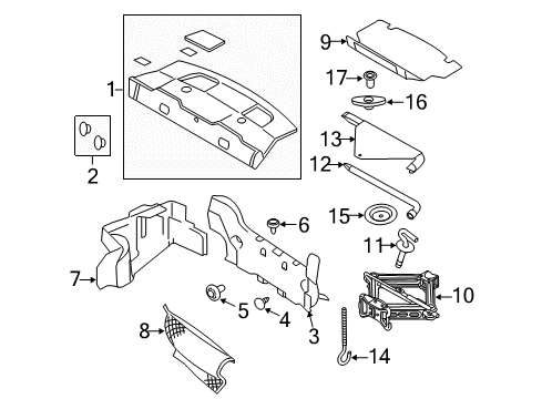 2011 Ford Mustang Interior Trim - Rear Body Diagram 2 - Thumbnail