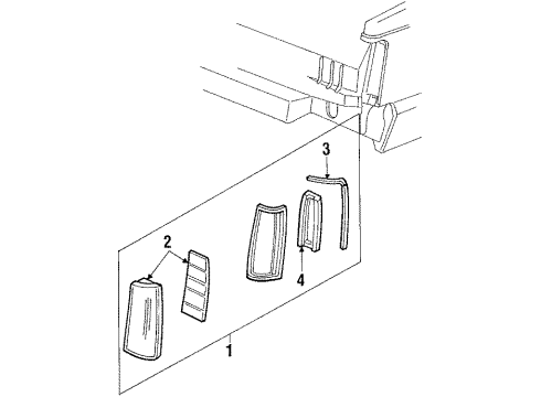 1992 Lincoln Mark VII Tail Lamps Diagram