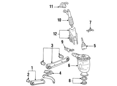 2002 Lincoln Town Car Upper Arm Bushing Diagram for F8AZ-5A638-BA