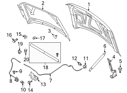 2013 Ford F-150 Hood & Components, Body Diagram 2 - Thumbnail