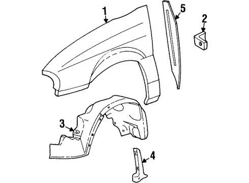 2003 Ford Windstar Fender, Front Passenger Side Diagram for XF2Z-16005-AA