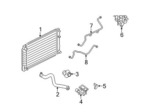2005 Mercury Mariner Radiator & Components Diagram 1 - Thumbnail