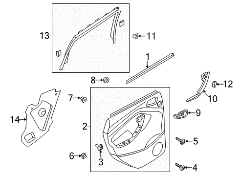 2017 Ford C-Max Interior Trim - Rear Door Diagram