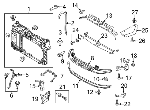 2019 Ford Fiesta Radiator Support Diagram