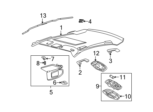 2006 Lincoln Zephyr Interior Trim - Roof Diagram
