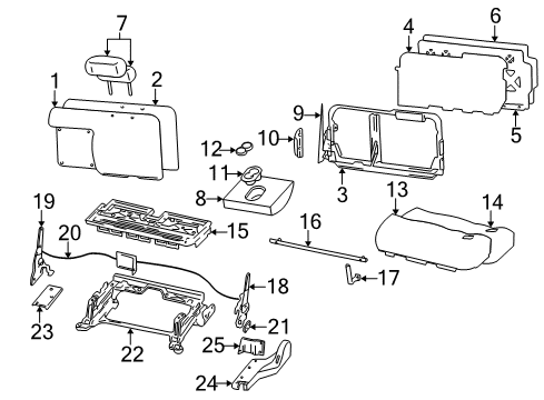 2001 Ford Excursion Recline Handle, Driver Side Diagram for YC3Z-7862418-BB