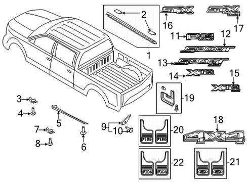 2022 Ford F-150 Exterior Trim - Pick Up Box Diagram 4 - Thumbnail