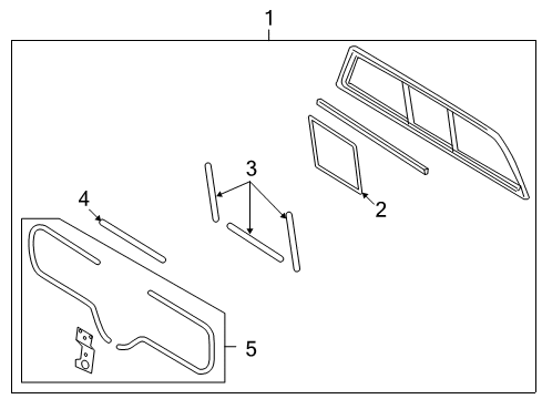 2005 Ford F-150 Weatherstrip, Rear Center Lower Diagram for 6L3Z-1542052-A