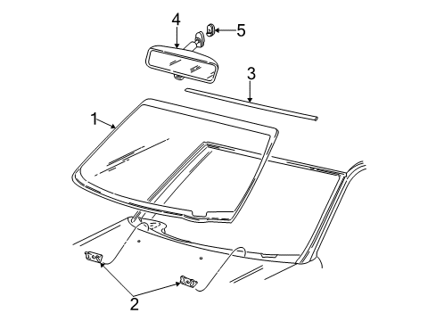 2004 Ford F-150 Heritage Windshield Glass Diagram
