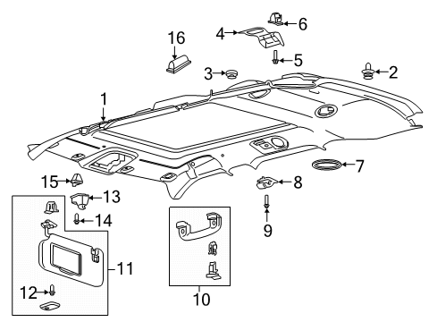 2023 Ford Explorer Courtesy Lamp, Sandstone Diagram for LB5Z-13776-AE
