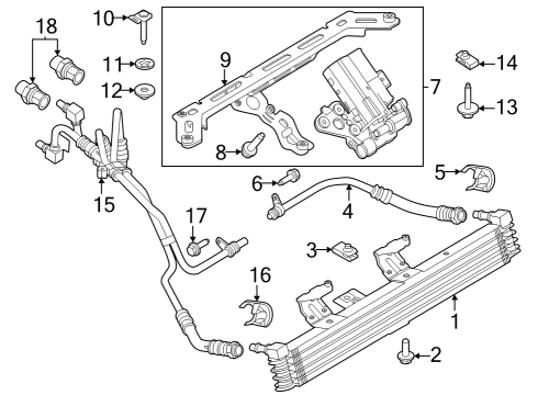 2024 Ford Mustang Cooler Line, Rear Diagram for FR3Z-4C159-B