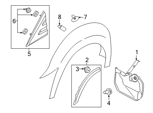 2017 Ford Transit-150 Exterior Trim - Fender Diagram