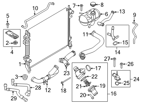 2020 Ford Mustang Thermostat Housing Diagram for BR3Z-8A586-N