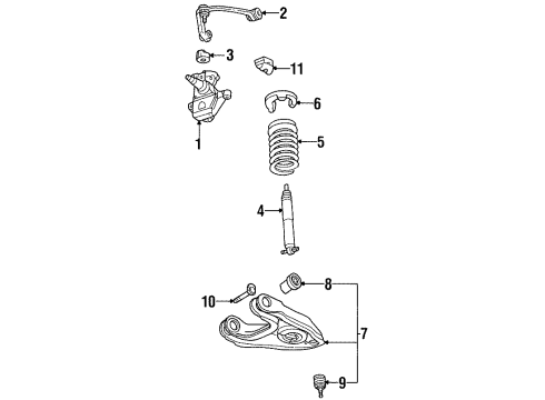 2002 Lincoln Navigator Front Suspension, Control Arm Diagram 1 - Thumbnail