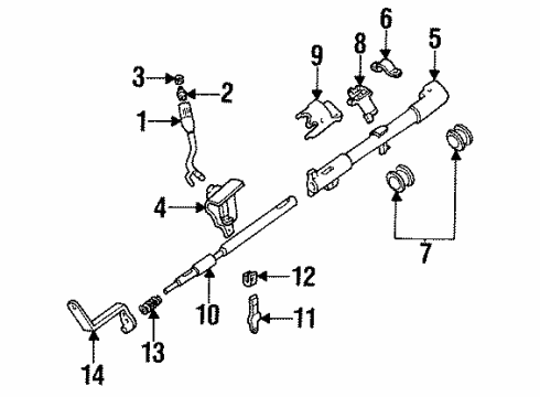 1994 Ford Bronco Steering Column & Shroud, Switches & Levers Diagram 4 - Thumbnail