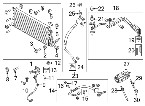 2015 Ford Police Interceptor Utility A/C Condenser, Compressor & Lines Diagram