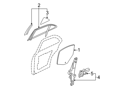 2003 Lincoln LS Window Switch, Front Passenger Side Diagram for 3W4Z-14529-BA