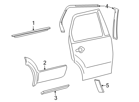 2007 Ford Freestyle Lower Cladding, Rear Passenger Side Diagram for 8F9Z-7425556-CAPTM