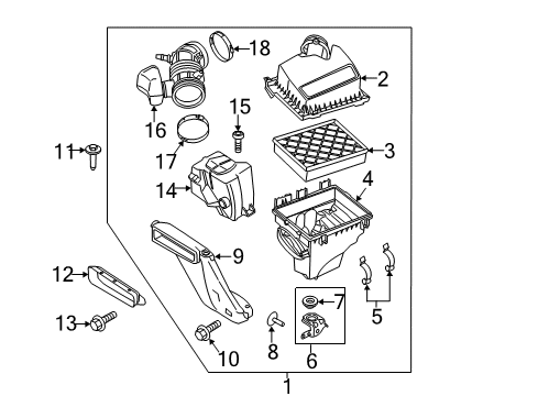 2016 Ford Edge Air Cleaner Assembly Diagram for F2GZ-9600-C