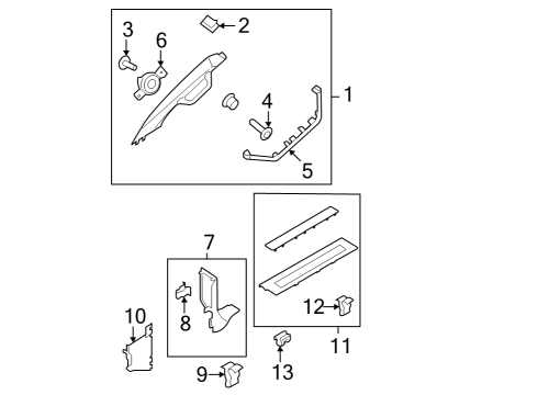 2022 Ford F-150 Lightning Interior Trim - Cab Diagram 3 - Thumbnail