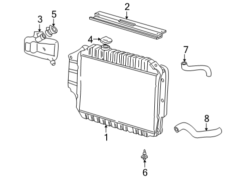 2001 Ford E-350 Econoline Club Wagon Radiator & Components Diagram