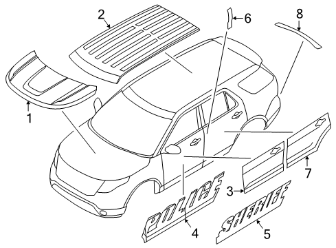2018 Ford Police Interceptor Utility Decals Diagram