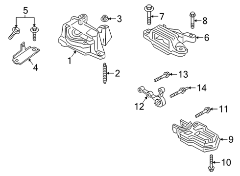 2021 Lincoln Corsair Engine & Trans Mounting Diagram