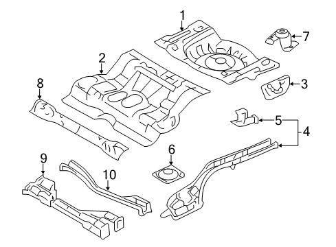 2007 Lincoln MKZ Front Crossmember, Rear Diagram for 6E5Z-5410692-AB