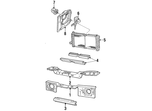1986 Ford Escort Radiator & Components, Radiator Support, Cooling Fan Diagram