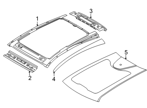 2022 Ford Mustang Mach-E Roof & Components Diagram