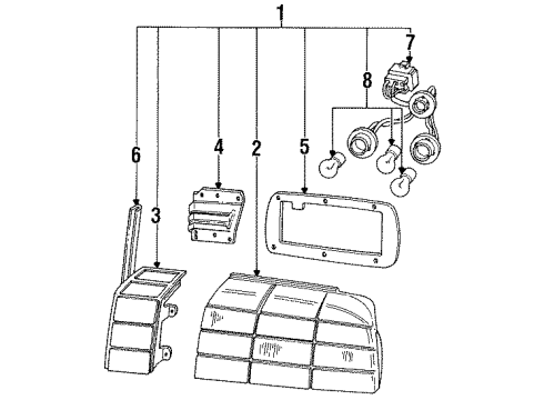 1992 Mercury Capri Combination Lamps Diagram