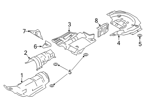 2016 Ford Escape Heat Shields Diagram 3 - Thumbnail