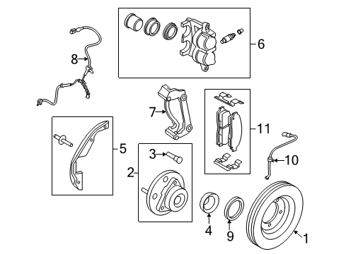 2005 Mercury Mountaineer Brake Components Diagram