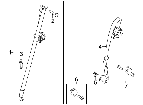 2014 Ford Police Interceptor Utility Second Row Seat Belts Diagram 4 - Thumbnail