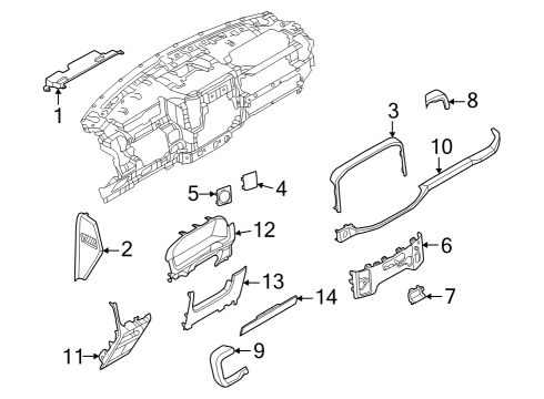 2023 Ford F-150 Instrument Panel Components Diagram 1 - Thumbnail