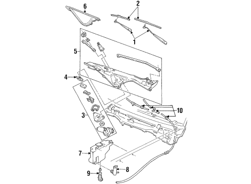 1997 Mercury Grand Marquis Wiper & Washer Components Diagram