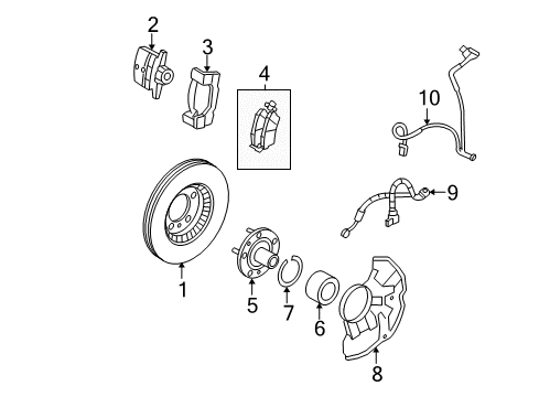 2007 Ford Fusion Brake Components Diagram