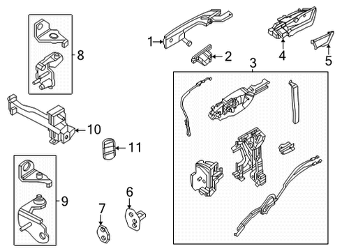 2022 Ford Maverick Lock Actuator, Rear Passenger Side Diagram for NZ6Z-26264A26-A
