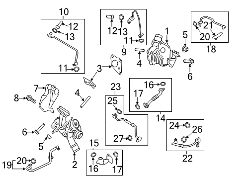 2022 Ford Edge Turbocharger & Components Diagram