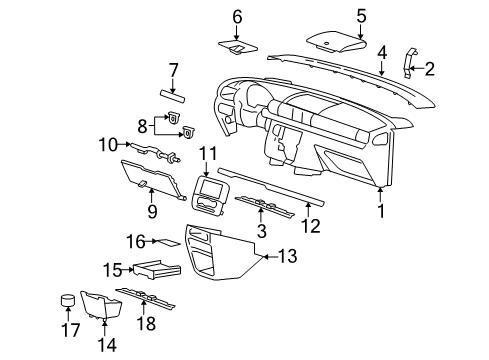 2004 Ford Freestar Cup Holder Diagram for 4F2Z-1713562-AAA