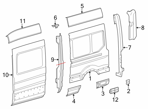 2022 Ford E-Transit Side Panel & Components Diagram 6 - Thumbnail