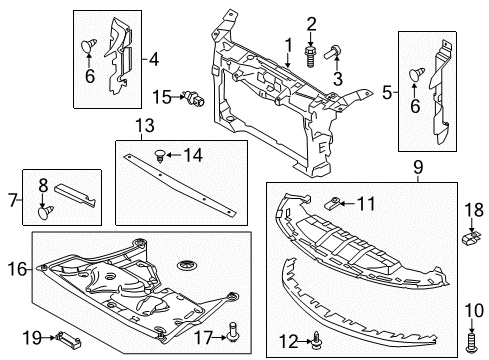 2014 Lincoln MKS Radiator Support Diagram