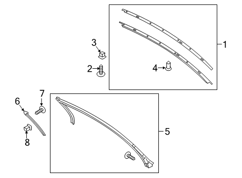 2022 Ford Mustang Exterior Trim - Roof Diagram