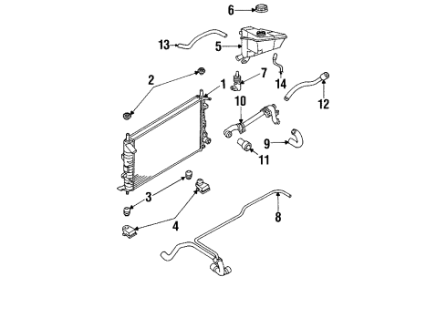 1999 Mercury Cougar Overflow Hose Diagram for F8RZ8075CA