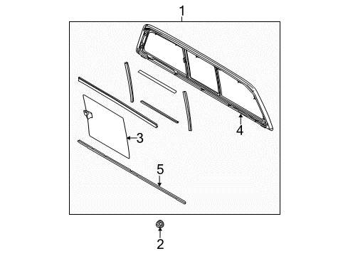 2010 Ford F-150 Sliding Glass, Rear Diagram for 9L3Z-1542006-B