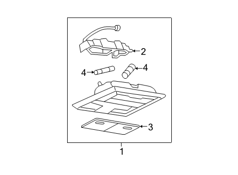 2007 Ford Five Hundred Overhead Console, Charcoal, Upper Diagram for 5F9Z-74519A70-BAE