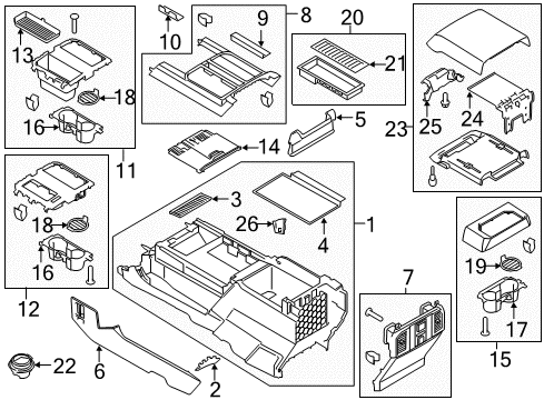 2016 Ford F-150 Front Console Diagram 3 - Thumbnail