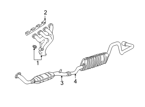 2001 Ford Ranger Exhaust Components Diagram 2 - Thumbnail