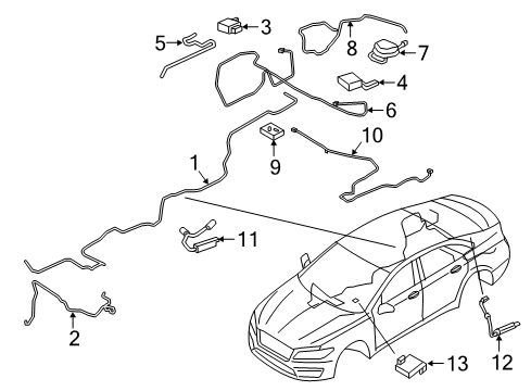 2017 Lincoln MKZ Ground Cable, Rear Driver Side Diagram for 7CPZ-18K891-C